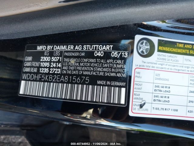 WDDHF5KB2EA815675 Mercedes-Benz E 350