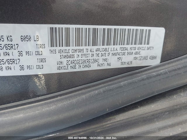 Dodge Grand Caravan Gt 2019 2C4RDGEG0KR612041 Image 9