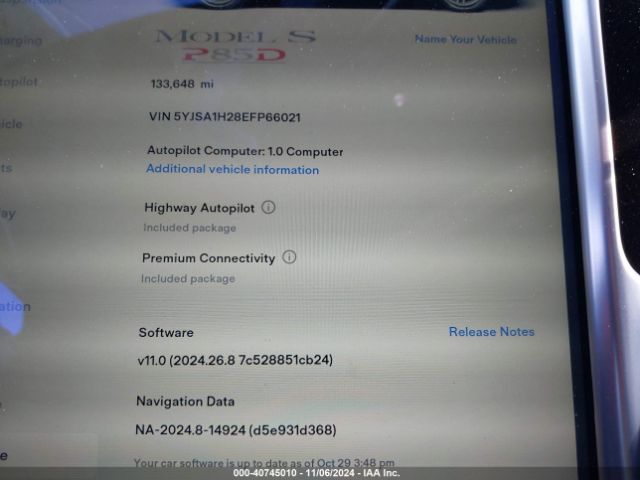 5YJSA1H28EFP66021 Tesla Model S P85d
