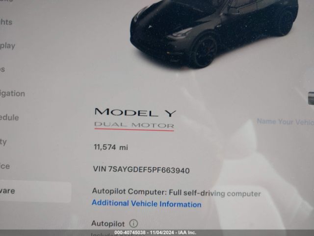 7SAYGDEF5PF663940 Tesla Model Y Performance Dual Motor All-wheel Drive