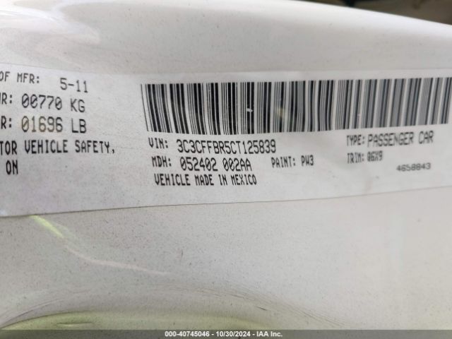 2012 FIAT 500 3C3CFFBR5CT125839 Photo 8