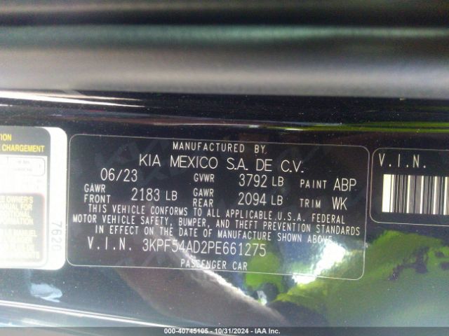3KPF54AD2PE661275 KIA Forte Gt-line