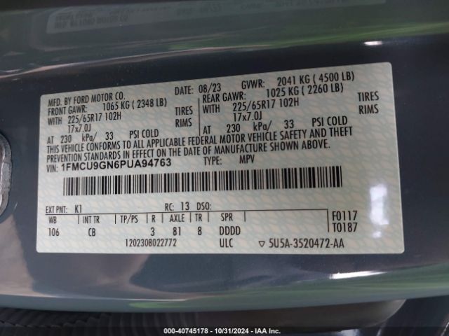 2023 FORD ESCAPE 1FMCU9GN6PUA94763 Photo 8