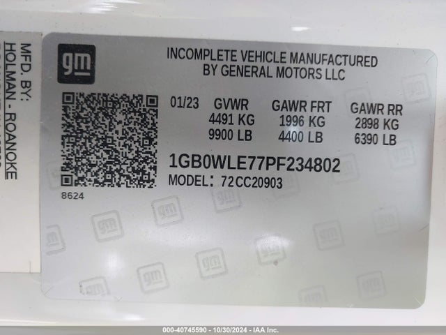 1GB0WLE77PF234802 Chevrolet Silverado 2500hd 2wd  Long Bed Wt