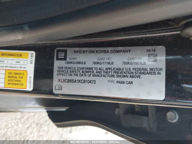 KL8CB6SA1KC810473 Chevrolet Spark Ls Cvt