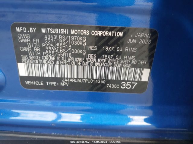 2023 MITSUBISHI OUTLANDER SPORT JA4ARUAU7PU014350 Photo 8