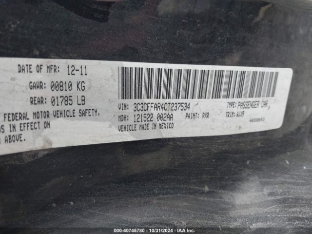 2012 FIAT 500 3C3CFFAR4CT237534 Photo 8
