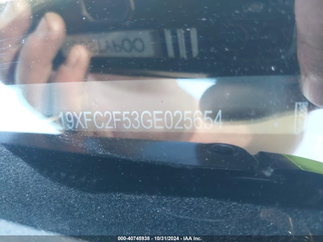 Honda Civic Lx 2016 19XFC2F53GE025654 Image 9