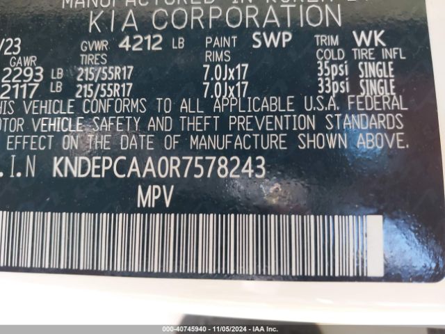 KNDEPCAA0R7578243 KIA Seltos Lx
