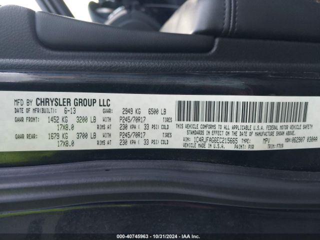 1C4RJFAG6EC215665 Jeep Grand Cherokee Laredo