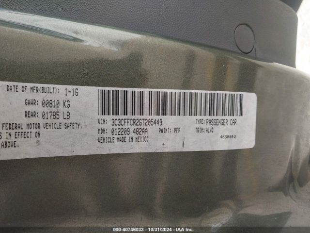 3C3CFFCR2GT205443 Fiat 500 LOUNGE