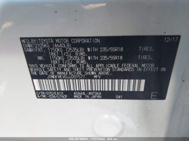 JTMDFREV0JJ201577 Toyota Rav4 Limited