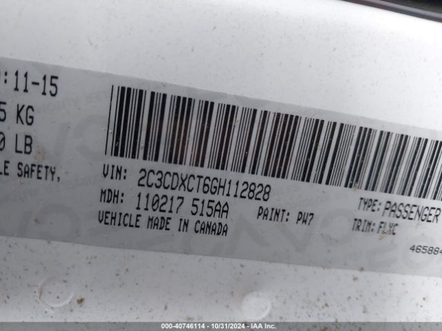 2C3CDXCT6GH112828 Dodge Charger Road/track