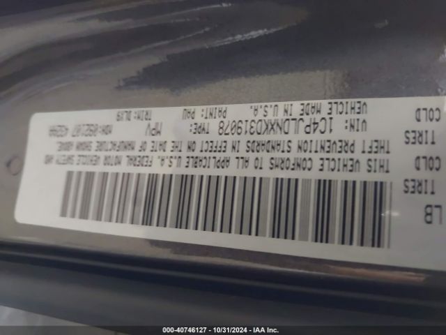 1C4PJLDNXKD319078 Jeep Cherokee Limited Fwd
