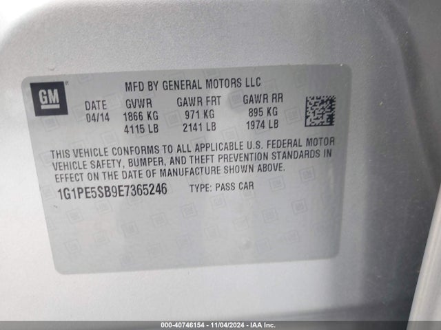 Chevrolet Cruze 2lt Auto 2014 1G1PE5SB9E7365246 Image 9