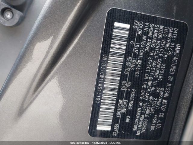 JN1BJ1CW1LW643103 Nissan Rogue Sport S Awd Xtronic Cvt