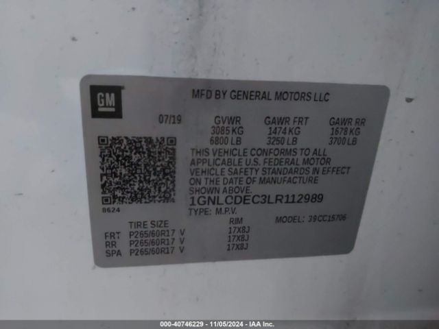 1GNLCDEC3LR112989 Chevrolet Tahoe 2wd Commercial Fleet