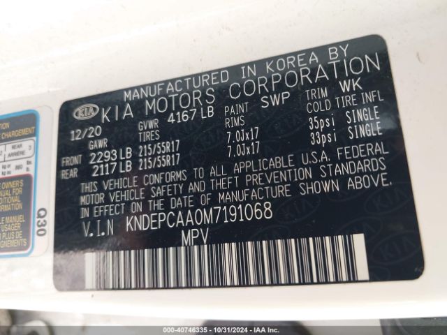 KNDEPCAA0M7191068 KIA Seltos Lx