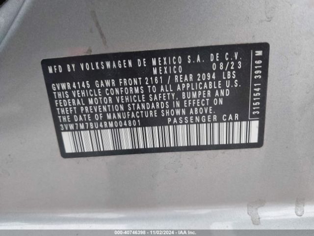 3VW7M7BU4RM004801 Volkswagen Jetta 1.5t Se