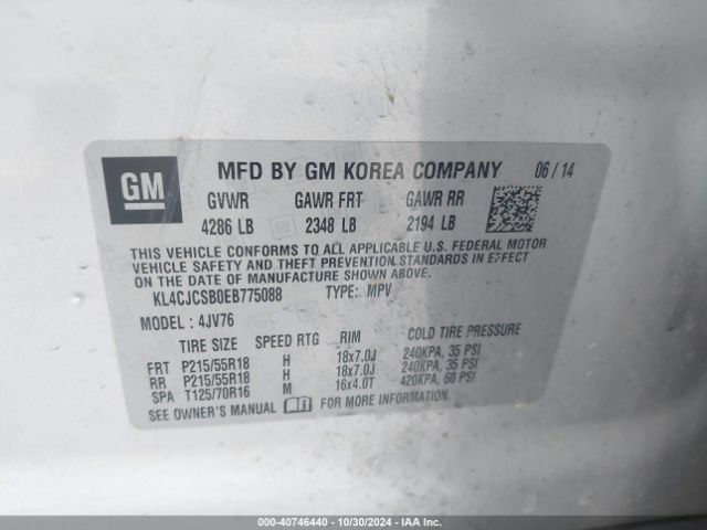 KL4CJCSB0EB775088 Buick Encore Leather