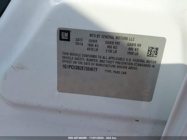 Chevrolet Cruze 1lt Auto 2014 1G1PC5SB2E7384677 Image 9