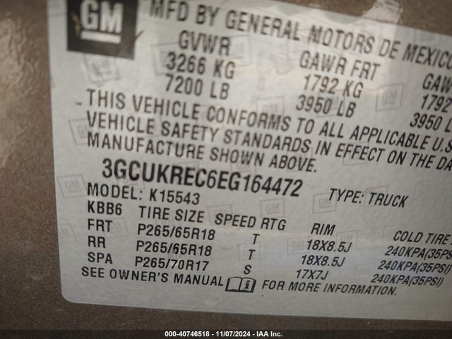 Chevrolet Silverado 1500 1lt 2014 3GCUKREC6EG164472 Image 9