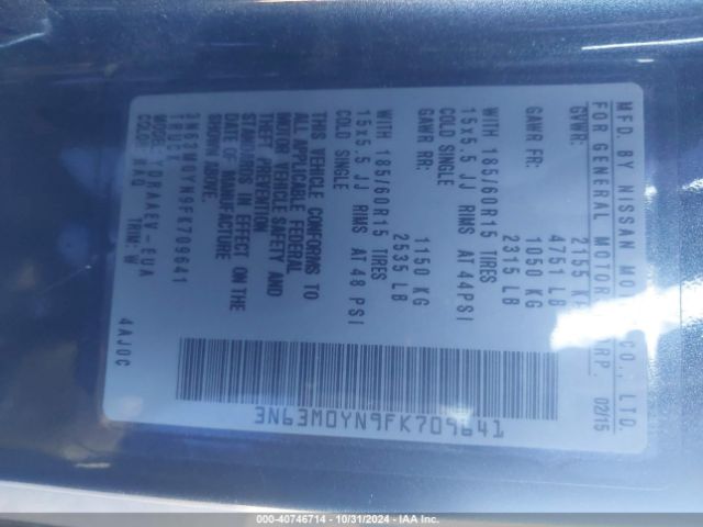 3N63M0YN9FK709641 Chevrolet City Express 1ls