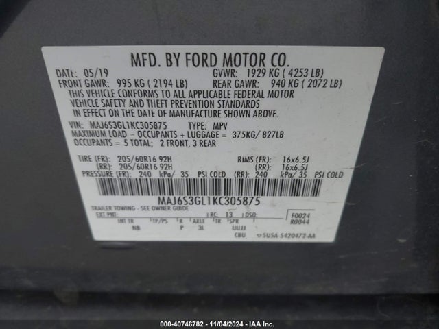 Ford Ecosport Se 2019 MAJ6S3GL1KC305875 Image 9