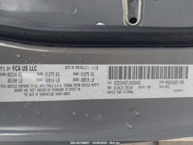 2C3CDXHG7JH228493 Dodge Charger Sxt Plus Rwd