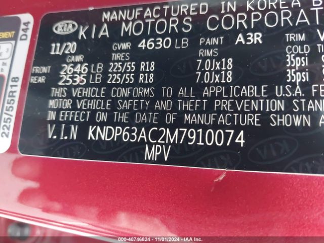 KNDP63AC2M7910074 KIA SPORTAGE S