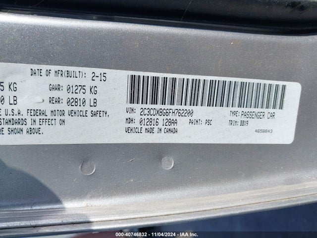 Dodge Charger Se 2015 2C3CDXBG6FH762200 Image 9