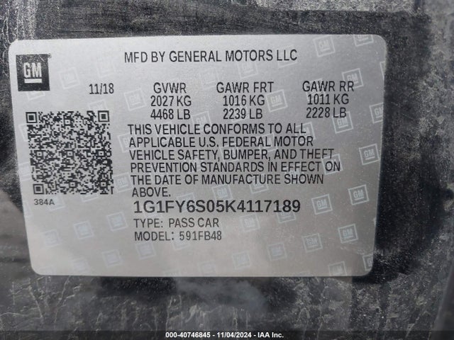 Chevrolet BOLT EV LT 2019 1G1FY6S05K4117189 Image 9
