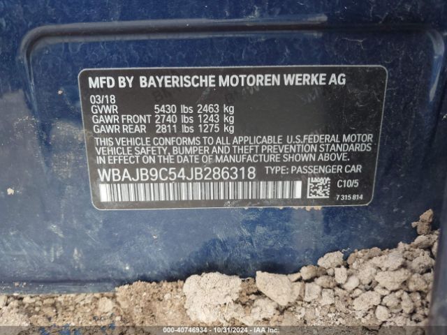 WBAJB9C54JB286318 BMW M550i Xdrive