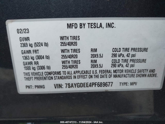 2023 TESLA MODEL Y 7SAYGDEE4PF689677 Photo 8