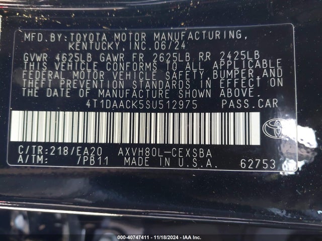 Toyota CAMRY SE 2025 4T1DAACK5SU512975 Image 9