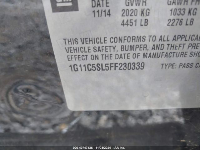 1G11C5SL5FF230339 Chevrolet MALIBU 1LT