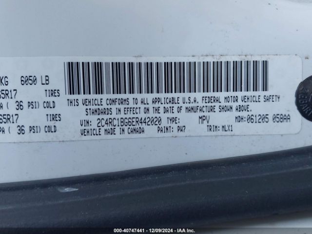 2C4RC1BG6ER442020 Chrysler Town & Country Touring