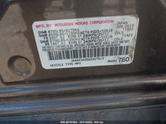 JA4AZ3A35GZ007613 Mitsubishi Outlander Sel