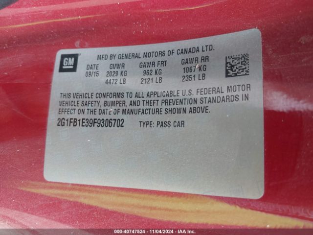 2G1FB1E39F9306702 Chevrolet Camaro 2ls