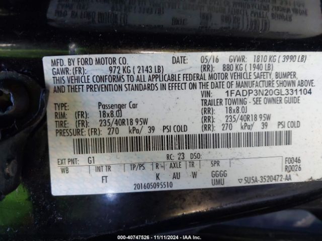 2016 FORD FOCUS 1FADP3N20GL331104 Photo 8