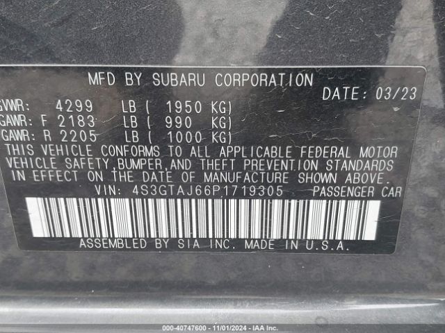4S3GTAJ66P1719305 Subaru Impreza Sport 5-door
