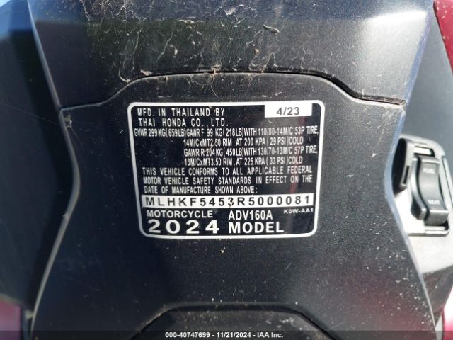 2024 HONDA ADV160 MLHKF5453R5000081 Photo 9