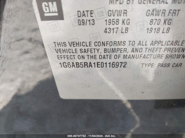 1G6AB5RA1E0116972 Cadillac ATS LUXURY