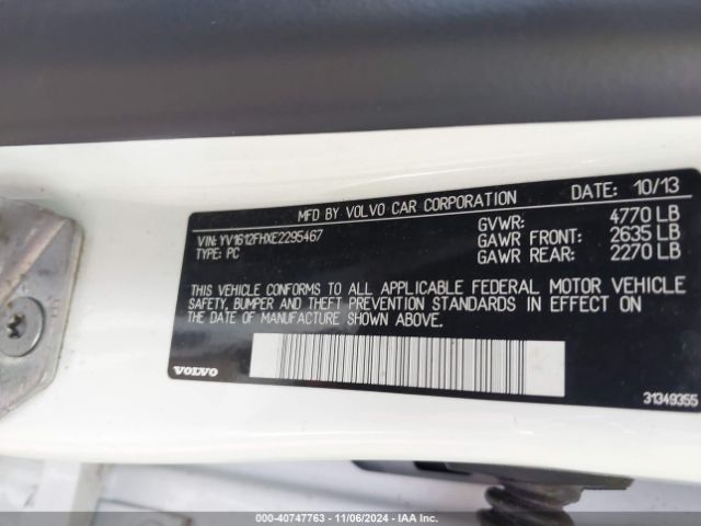YV1612FHXE2295467 Volvo S60 T5 Platinum