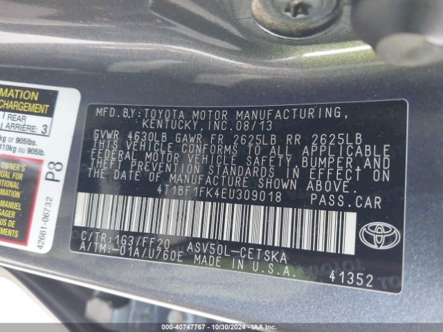 4T1BF1FK4EU309018 Toyota Camry Se Sport