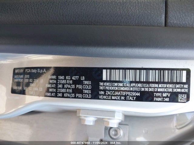 ZACCJAAT0FPB29044 Jeep Renegade Sport