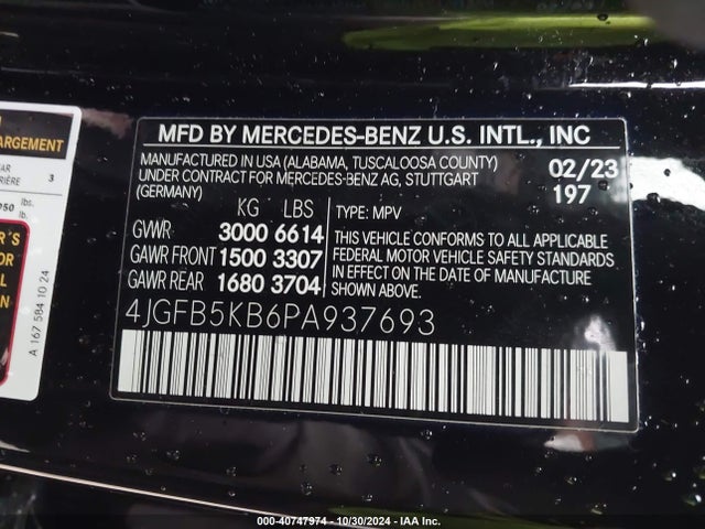 4JGFB5KB6PA937693 Mercedes-Benz Gle 450 4matic