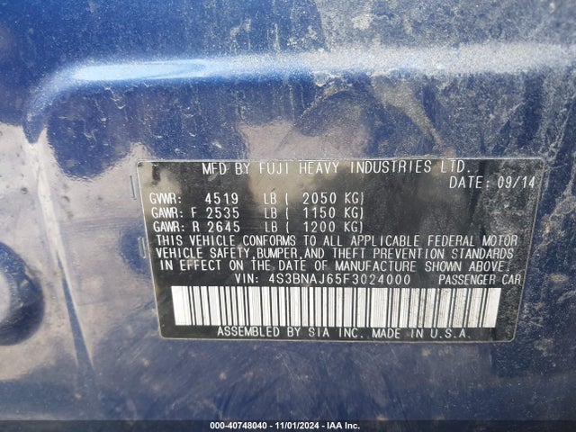 4S3BNAJ65F3024000 Subaru Legacy 2.5i Limited