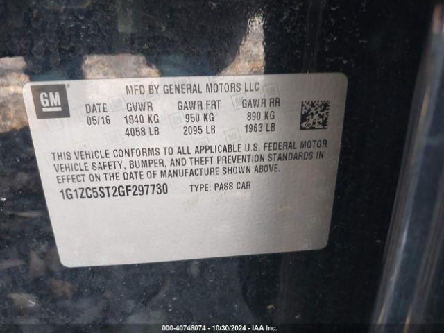 1G1ZC5ST2GF297730 Chevrolet Malibu 1fl