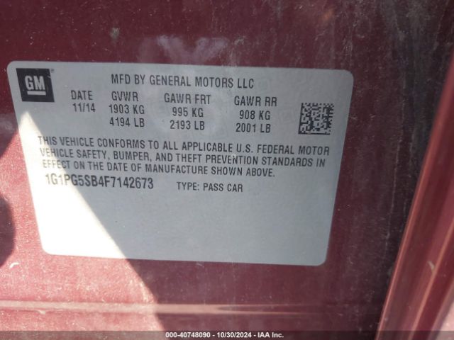 1G1PG5SB4F7142673 Chevrolet CRUZE LTZ